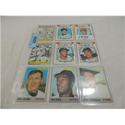 LOT 9 1970 TOPPS BASEBALL CARDS
