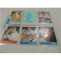 LOT 5 1964 TOPPS BASEBALL CARDS