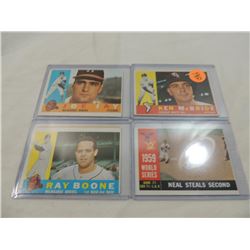 LOT 4 1960 TOPPS BASEBALL CARDS