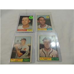 LOT 4 1961 TOPPS BASEBALL CARDS