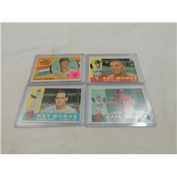 LOT 4 1960 TOPPS BASEBALL CARDS