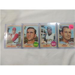 LOT 4 1968 BASEBALL CARDS: FISHER, MCBEAN, PASCUAL