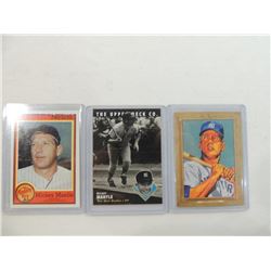 LOT 3 MISC MICKEY MANTLE BASEBALL CARDS