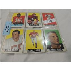 LOT 6 1964 TOPPS FOOTBALL CARDS