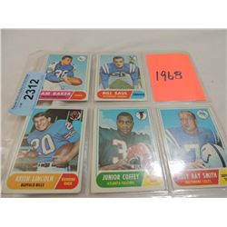 LOT 5 1968 FOOTBALL CARDS: BAKER, SAUL, LINCOLN, S
