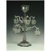 Image 1 : A Georgian faceted cut glass eight branch epergne with hanging baskets (repaired base, branch and...