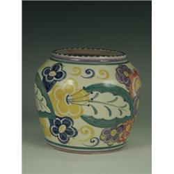 A Carter Stabler Adams Poole pottery vase painted with flowering foliage, 15cm high Est. 80/120...