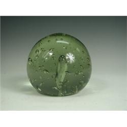A large gree glass dump door stop, 14cm high Est. 80/120...