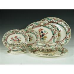 A Victorian Copeland dinner service, comprising five oval meat plates, three tureens, two sauce t...