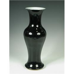 A 19th century mirror black vase, with underglaze blue character marks, 33.5cm high Est. 100/200...