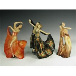 A Wade Art Deco figurine "Helga" with black and red printed marks to underside, 25cm high (minor...
