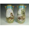 Image 1 : A pair of Victorian Worcester vases each with hand painted oval vignettes, depicting figures in r...