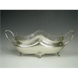 A WMF plated twin handled jardiniFre with a glass liner, marked to foot, 43cm Est. 60/100...