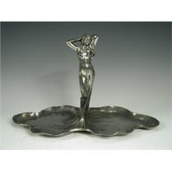 A WMF plated female figural tray, stamped OX / WMF / EP 1/0, 21.5cm Est. 80/120...