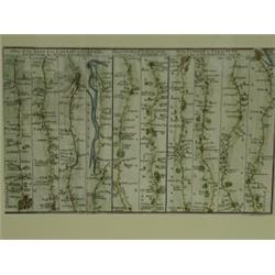 An early coaching map 'A map of the road from London to Harwich from London to St. Edmundsbury an...