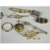 Image 1 : Eight pieces of jewellery: three bar brooches, two set with pearls and one 15ct gold set with a r...
