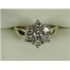 Image 1 : A 7-stone diamond cluster ring set in 18ct gold (total approx 1ct), size M 1/2 Est. 450/550...