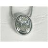 Image 1 : An oval diamond solitaire pendant of approx 1.06ct set in 18ct white gold, on a snake chain Est....