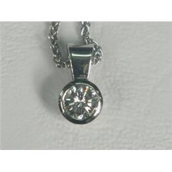 A solitaire diamond pendant (approx 0.52ct) set in 18ct white gold on an 18ct chain Est. 650/750...