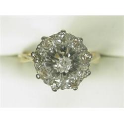 An old cut diamond 10-stone ring set in yellow and white metal (tests gold), size M Est. 400/500...