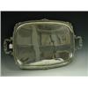 Image 1 : A large silver plated tray with an engraved monogram and date 1916 within cast borders, 62cm long...