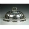 Image 1 : A Victorian silver plated dish cover, with a cast and chased handle, gadrooned moulding, with a h...