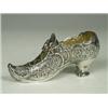 Image 1 : A Continental silver novelty shoe with gilt interior with London import marks dated 1896 Est. 150...