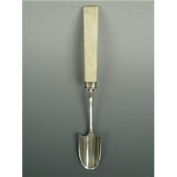 A George IV silver and ivory handled stilton scoop, London 1836, maker William Eley, 21cm Est. 12...