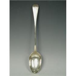A George IV silver serving spoon, London 1829, maker WE, 30 cm Est. 80/120...