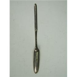 A George II silver marrow scoop, the bowl engraved with two crests ...