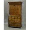 Image 1 : A William & Mary oak escritoire with boxwood stringing. The top section with a cushion-moulded dr...