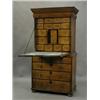 Image 2 : A William & Mary oak escritoire with boxwood stringing. The top section with a cushion-moulded dr...