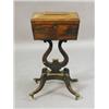Image 1 : A Regency rosewood work table on a large shaped support with swept feet, 41cm Est. 550/600...