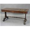 Image 1 : A Regency rosewood library table, the rectangular top inlaid with a border of scrolling foliage o...