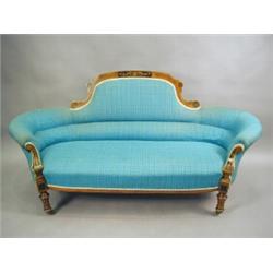 A Victorian inlaid walnut settee Est. 300/400...