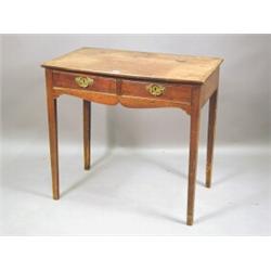 A 19th century mahogany side table with two single drawers and a shaped apron, 81cm Est. 350/380...