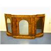 Image 1 : A Victorian walnut inlaid credenza with a marble top above three arched mirror doors, 150cm Est....