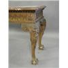 Image 2 : An antique pine console table having a veined marble top over a frieze with egg and dart, Greek k...
