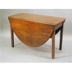 A late Georgian mahogany drop leaf table on square tapering legs, 115cm wide Est. 200/300...