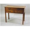 Image 1 : An antique oak side table with three drawers on square chamfered legs, 91cm wide Est. 450/650...