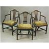 Image 1 : A pair of late 18th century mahogany elbow chairs and a similar chair, each with a moulded serpen...