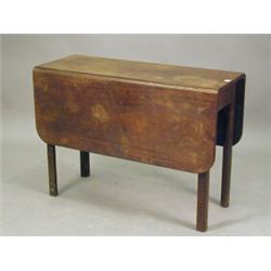 A George III mahogany drop leaf table, the top on four chamfered square legs, 99 x 102cm Est. 200...