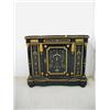 Image 1 : A 19th century continental ebonised side cabinet having a marble top over a single door and panel...