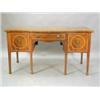Image 1 : A George III mahogany serpentine sideboard, with a central crossbanded drawer with cupboards eith...