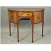 Image 1 : A George III style demi lune sideboard with a central frieze drawer and cupboards either side, 11...