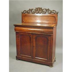 A Victorian mahogany and satinwood crossbanded chiffonier with a carved and pierced back over a s...