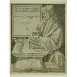 Albrecht Durer (1471-1528), 'DESIDERIUS ERASMUS' (B107; D104; H105), Engraving, circa 1550, a...