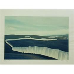 Christo, 'RUNNING FENCE', 1976, Limited edition probably colour offset lithographic print, si...