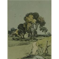 Eight hand-coloured lithographs, after Varley, Gainsborough and others, 17.5 x 23.5cm (8), Es...