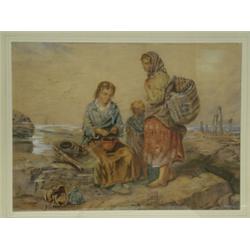 English School, GLEANERS ON A BEACH, Watercolour, 40 x 54cm, Est. 200/250...